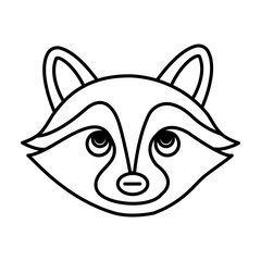 Obraz premium Raccoon Face Line icon. Vector Illustration