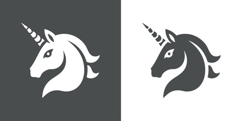 Logotipo unicornio. Dibujo de la silueta de la cabeza de un unicornio  © teracreonte