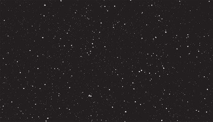 Realistic night sky filled with countless sharp pinprick stars vector background. Random distribution of tiny pure white dots against a solid black.  © PanzaDesign