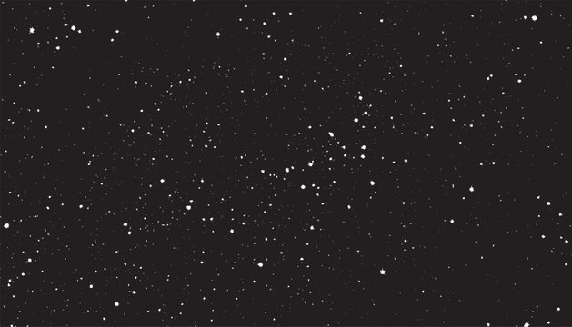 Realistic night sky filled with countless sharp pinprick stars vector background. Random distribution of tiny pure white dots against a solid black. 
