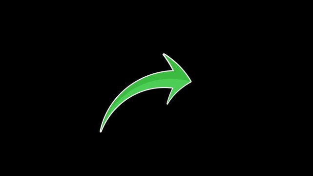 Animated Green Directional Arrow Indicator on Black Background