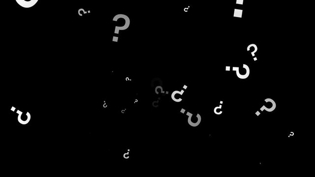Question Mark Confusion Concept Animation on Black Background