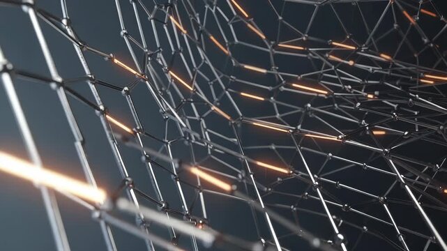 Carbon nanotube lattice with hexagonal pattern conducting electrons as pulses of light travel through microscopic nanostructure illustrating electrical conductivity in advanced material