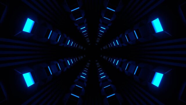 Blue Slow Strobe Type Rotation Tunnel Background VJ Loop in 4K