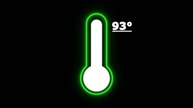 thermometer, temperature, 93 degree, celsius, neon, weather, climate, heat, cold, forecast, meteorology, digital, display, indicator, measure, measuring, gauge, sensor, equipment, technology, modern, 