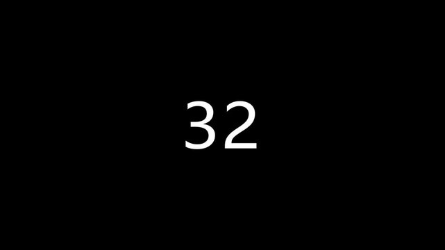 0 to 32 countdown loading animation background. and creating a stunning 4k video.