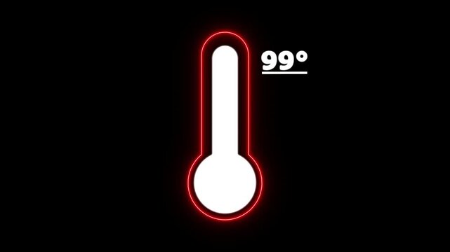 thermometer, temperature, 99 degree, celsius, neon, weather, climate, heat, cold, forecast, meteorology, digital, display, indicator, measure, measuring, gauge, sensor, equipment, technology, modern, 