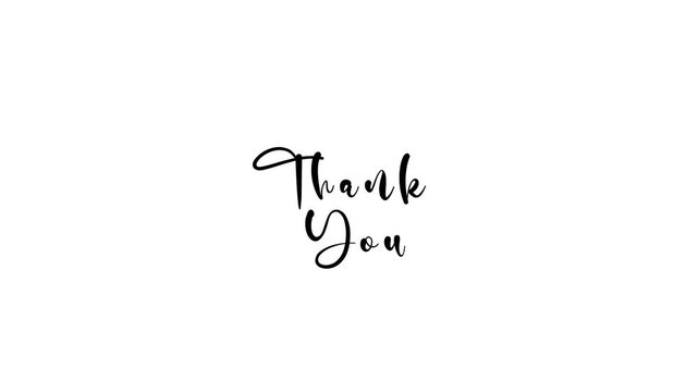 handdrawn thank you animation text on white background 