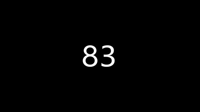 0 to 84 countdown loading animation background. and creating a stunning 4k video.