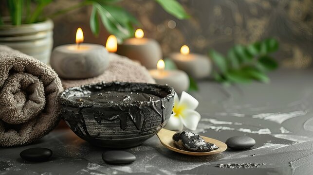  facial mud mask during spa therapy