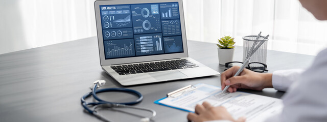 Business data dashboard provide business intelligence analytic for marketing strategy planning...