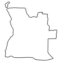 Angola map illustration hand drawn outline isolated