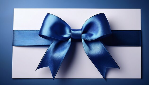 Elegant Blue Ribbon Bow Adorns A Blank Gift Certificate Template Waiting To Be Customized With A Special Message Or Occasion Perfect For Any Celebration