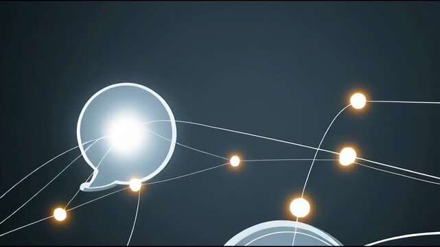 Connecting Lights and Speech Bubbles Show How Ideas Spread and Connect Through Networks in a Digital Space