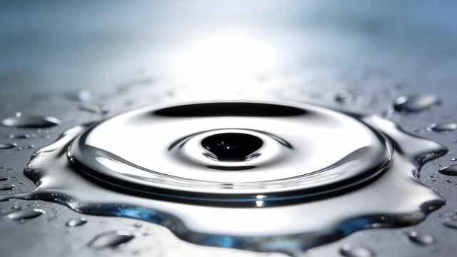 Graceful Slow Motion of a Water Droplet Breaking Through a Fragile Layer on a Drenched Silver Surface