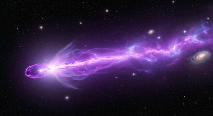 Naklejka premium Vibrant Purple Nebula in Deep Space.