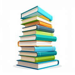 Colorful stacked books education knowledge learning library study collection background