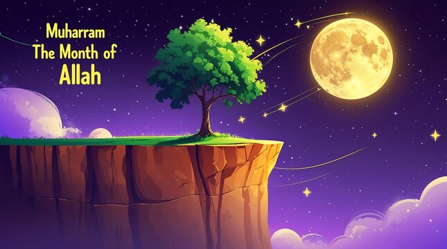 Desert landscape with globe and tree for world day to combat desertification and drought