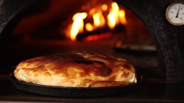 Delicious burek in a Balkan caf&eacute;. A typical Balkan dish. Close-up