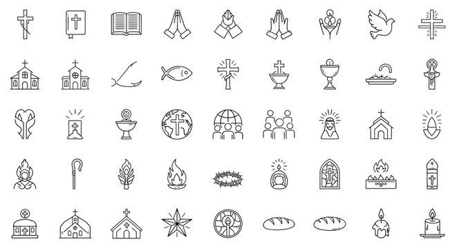 A collection of religious and cultural icons.