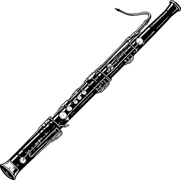 Bassoon Silhouette Woodwind Musical Instrument Vector Icon