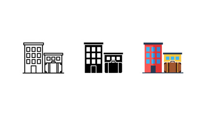 three modern apartment buildings flat design vector illustration © SujonStock