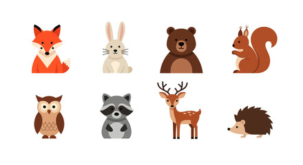 Fototapeta premium Cartoon forest animals illustration
