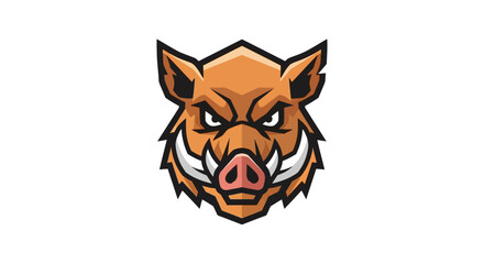 Fototapeta premium Cartoon Wild Boar Head.