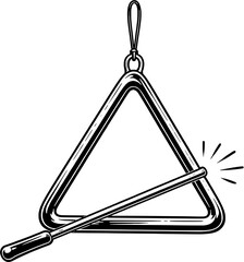 Triangle Silhouette Percussion Musical Instrument Vector Icon © Stefanina