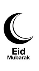 Obraz premium Eid mubarak greeting with crescent moon logo