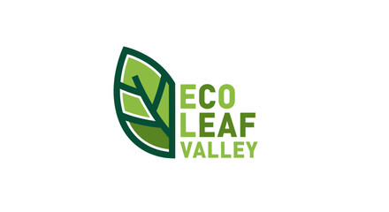 Obraz premium Eco leaf valley green logo.