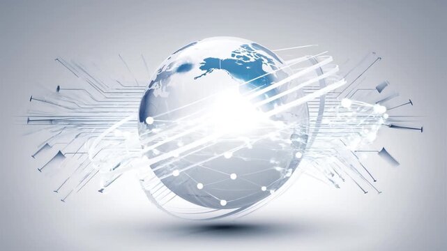 Global technology network communication internet data connection digital sphere earth glow abstract line world planet internet network data connection digital technology globe futuristic globe