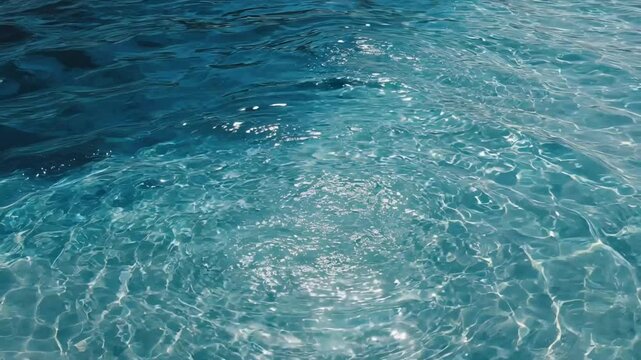 Gentle blue water sea ocean wave ripple texture blue surface nature background with sunlight reflection creating calm abstract pattern and clear turquoise surface sunny day natural texture tropical