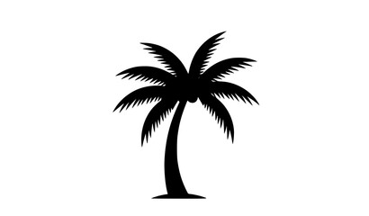 Obraz premium Palm Tree Silhouette Icon Tropical Summer Nature Vector Isolated