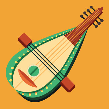 A traditional Qanun musical instrument illustration