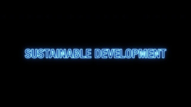 Sustainable development concept in 4k black screen video for future