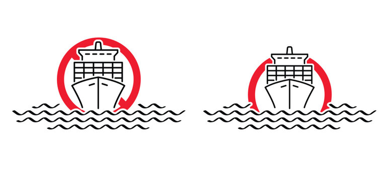 Bab el-Mandeb Strait, Strait of Hormuz and prohibitory sign. Naval blockade of naval vessels, oil tankers and cargo ships. For freight containers, access is prohibited or prohibited. Islamic Iran.