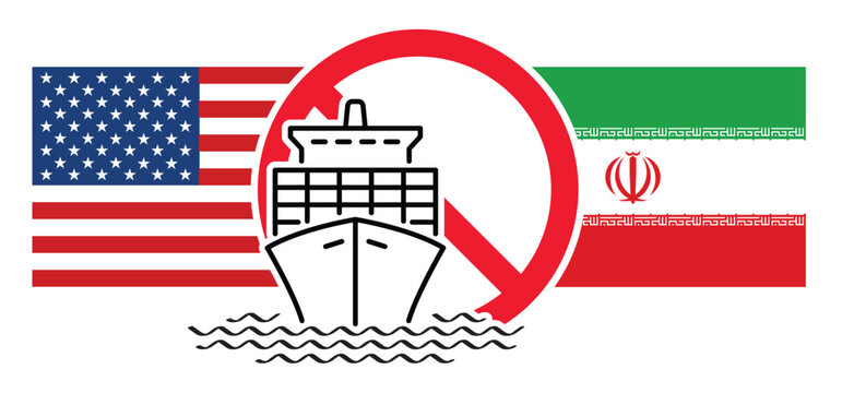 America and Iran. Strait of Hormuz, Bab el-Mandeb Strait. Naval blockade of naval vessels, oil tankers and cargo ships. For freight containers, access is prohibited or prohibited. Verenigde Staten
