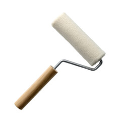 Fototapeta premium Paint Roller with Wooden Handle isolated on a transparent background