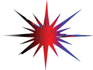 Fototapeta premium A vibrant abstract starburst graphic featuring gradients of red blue and black