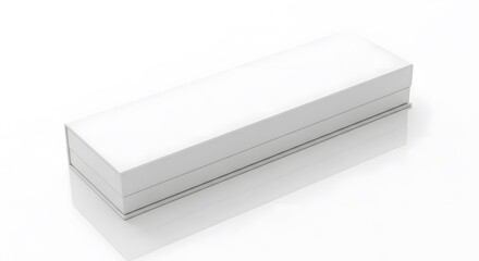 Modern white kitchen cabinet handle on minimalist gray background