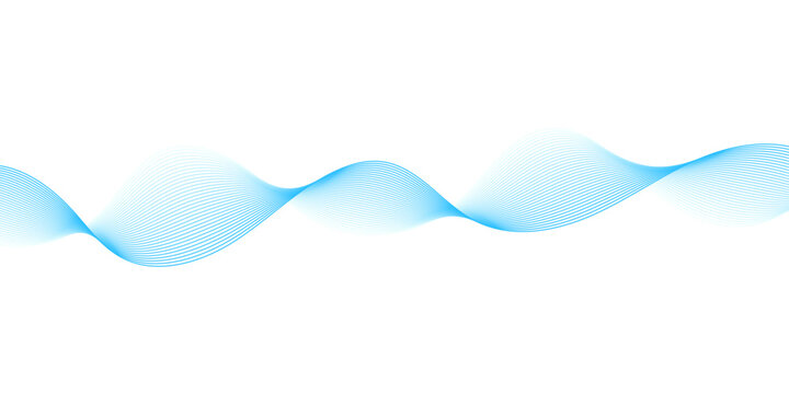 Abstract Turquoise Soundwave Line Design with Dynamic Blue Linear Curves Representing Audio Frequency, Signal Waves, and Digital Technology on Transparent Background.