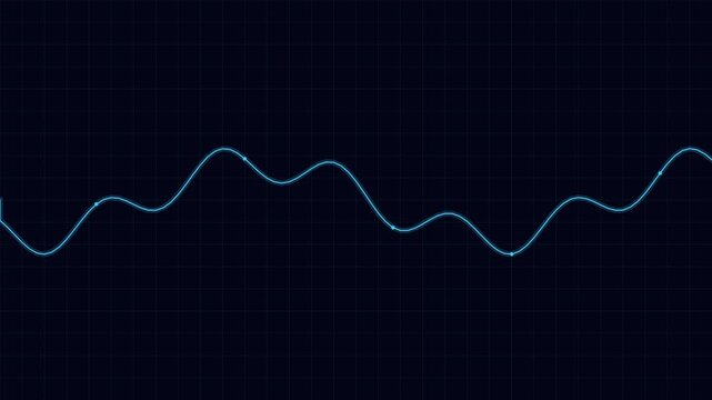 Stock grid with a glowing sine wave price chart