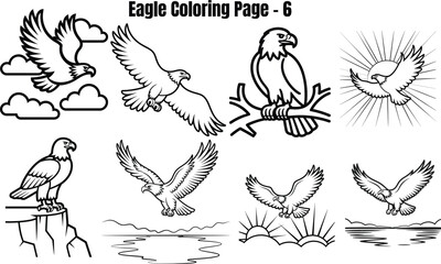 Fototapeta premium Eagle for coloring eagles birds 1 flying wings