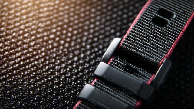 Macro of fitness tracker strap texture, active lifestyle theme