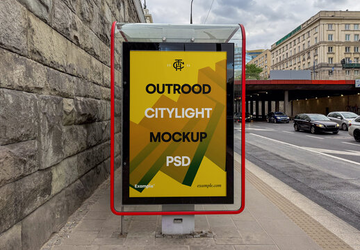 Framed Citylight Poster Mockup