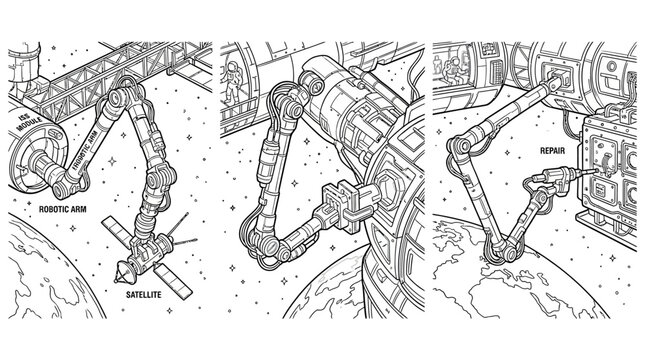 Space Station Robotic Arms in Action