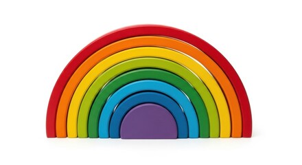 Fototapeta premium Colorful wooden rainbow toy