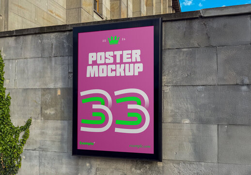 Poster Attached to the Wall Mockup
