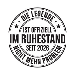 Black and white circular badge proclaiming the legend is officially retired